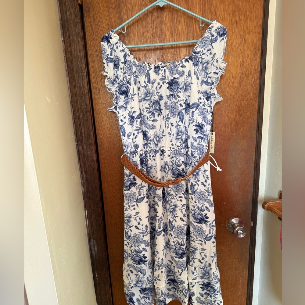 Liberty Love Blue and White Floral Midi Dress